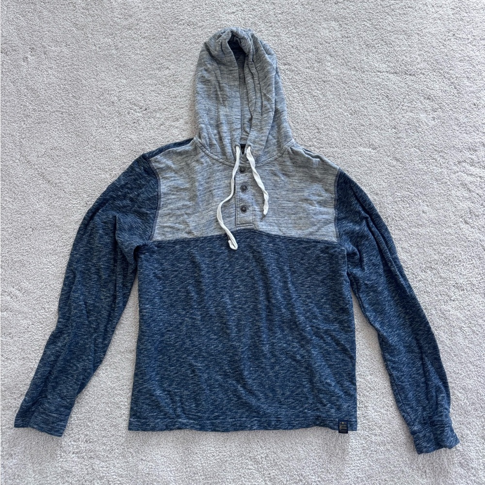 Blue and Gray Men's Lucky Brand Hoodie